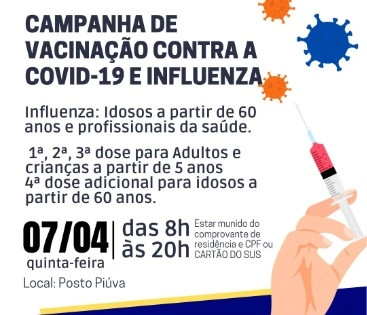 Imagem Campanha de Vacinação contra a COVID-19 e Influenza